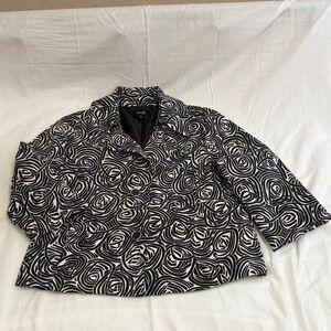 Rafaella Petite Black and White Patterned Blazer LIKE NEW Large